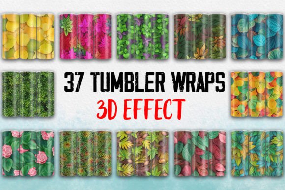 3D Beautiful Leaves Tumbler Wrap: A Versatile Design Asset