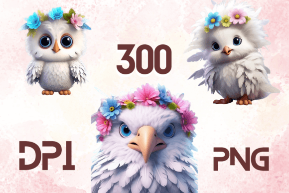 3D Cute Birds Sublimation Clipart 10