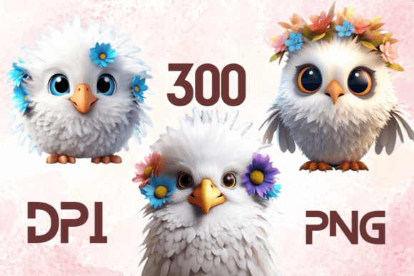 3D Cute Birds Sublimation Clipart 14