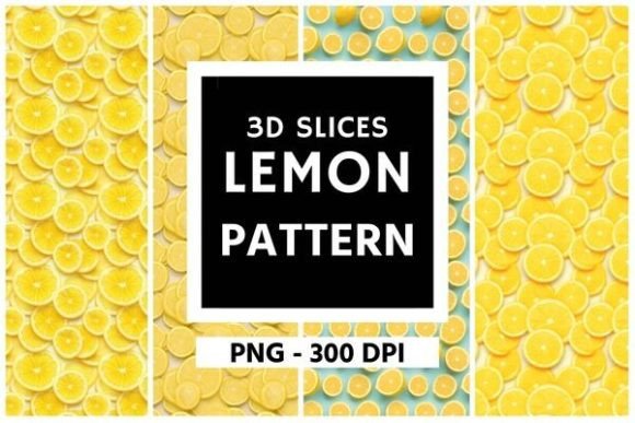 3D Lemon Slice Background Pattern 01