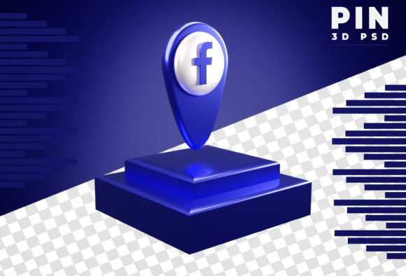 3D Pin Logo Facebook Rendering