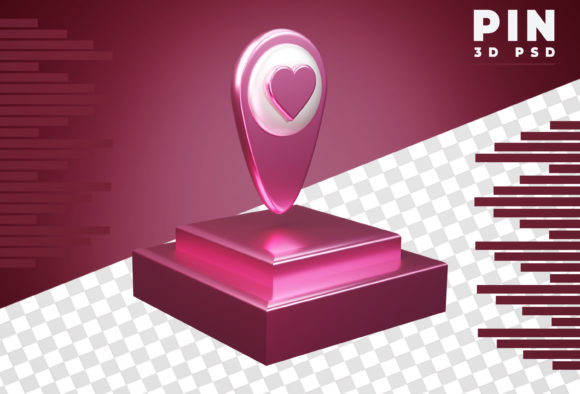 3D Pin Logo Twitter Rendering