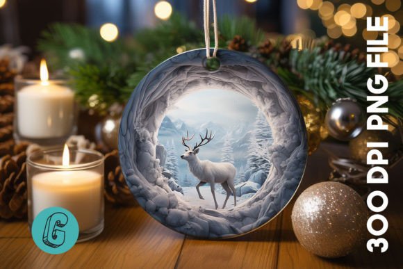 3D Reindeer Break Through Ornament: Festive Holiday Decor