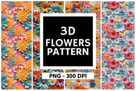3D Summer Flowers Pattern 01