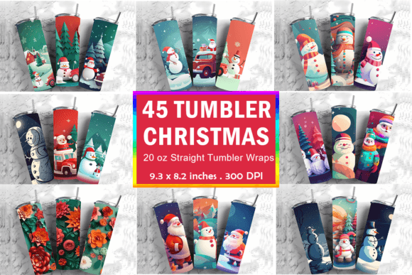 45 MEGA Bundle 3D Christmas Tumblers