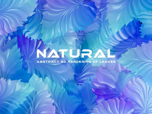 Blue Leaves Natural 3D Background