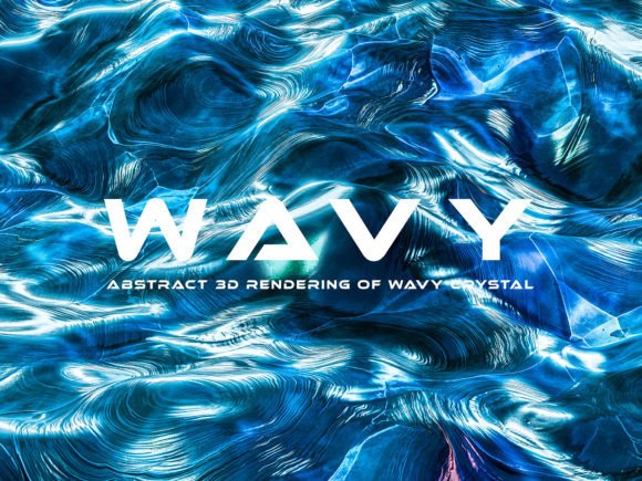 Blue Wavy Crystal 3D Background