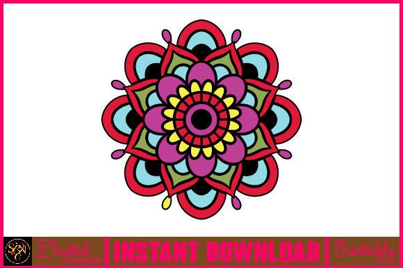 Mandala 3D Layered SVG Cut File-128: Vibrant Tribal Art Design