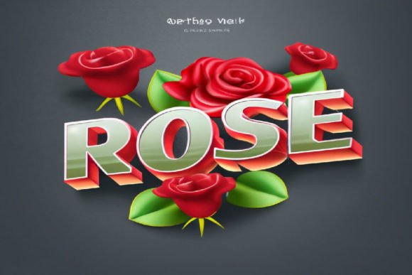 Red Rose 3D Text Effect: Editable & Eye-Catching Designs