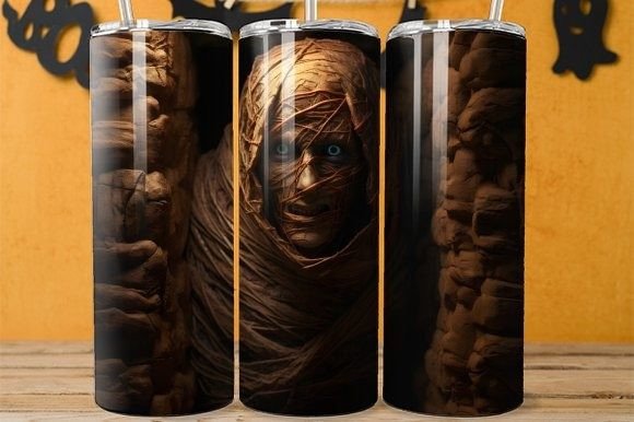 Spooky Mummy Tumbler Wraps for Halloween Projects